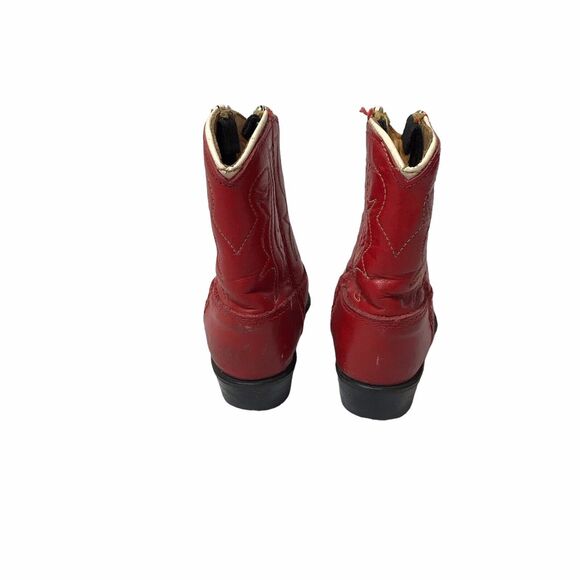 Vintage Toddler Boots 4 1/2D Red And Black made In USA - Picture 4 of 10